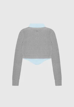 Knitted Jumper with Shirt Detail -^Manière De Voir Online