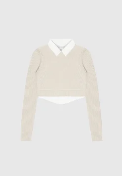 Knitted Jumper with Shirt Detail -^Manière De Voir Hot