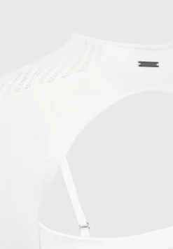 Knitted Sleeve Overlay with Bralette - White^Manière De Voir Best