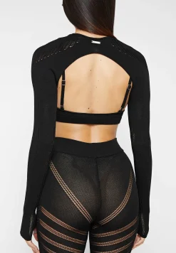 Knitted Sleeve Overlay with Bralette -^Manière De Voir Fashion