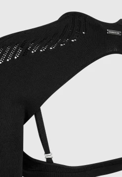 Knitted Sleeve Overlay with Bralette -^Manière De Voir Fashion