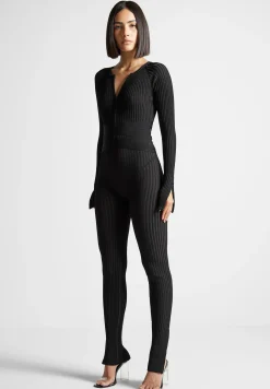 Knitted Two Tone Jumpsuit with Belt -^Manière De Voir Hot