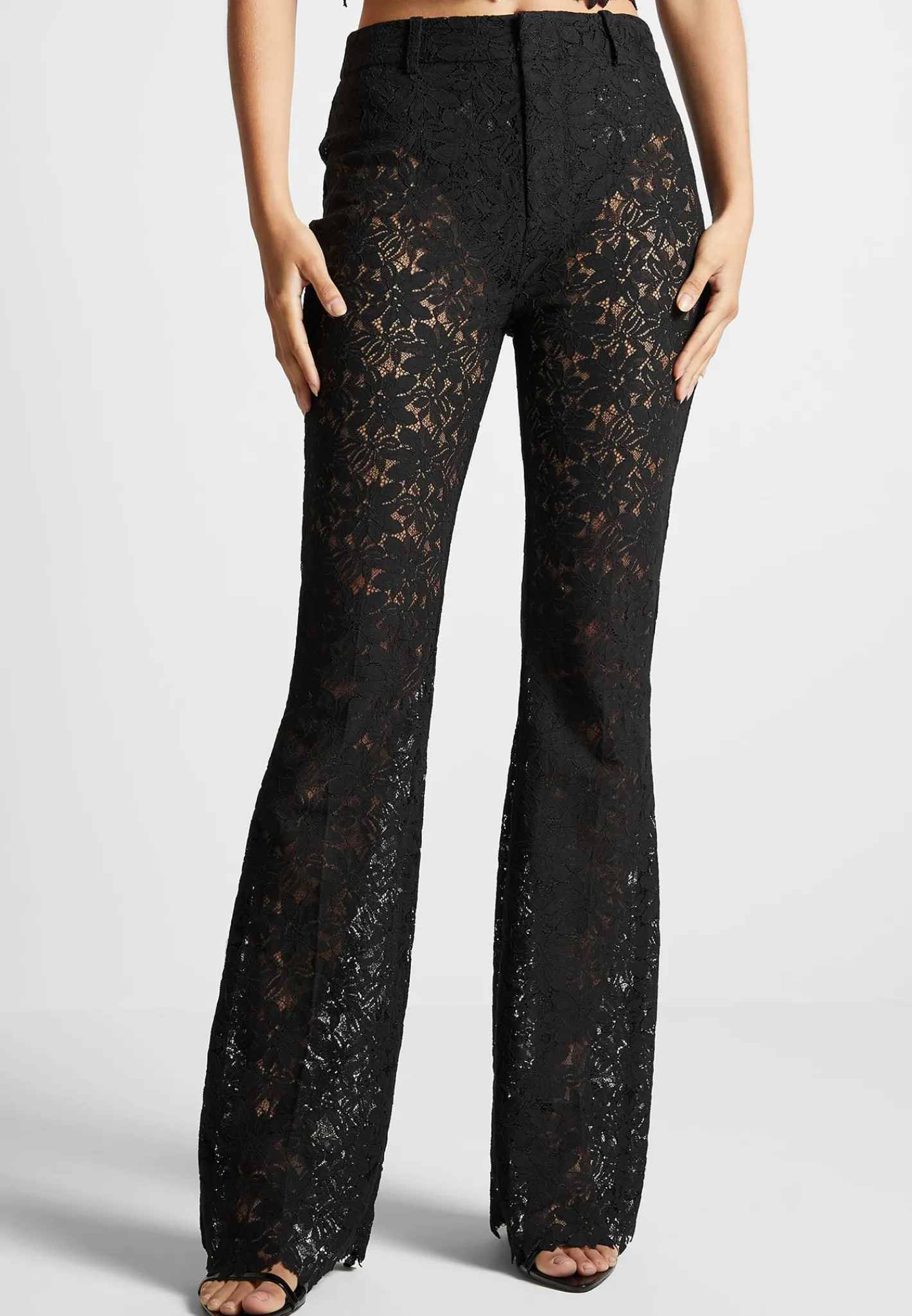 Lace Fit and Flare Trousers -^Manière De Voir Fashion