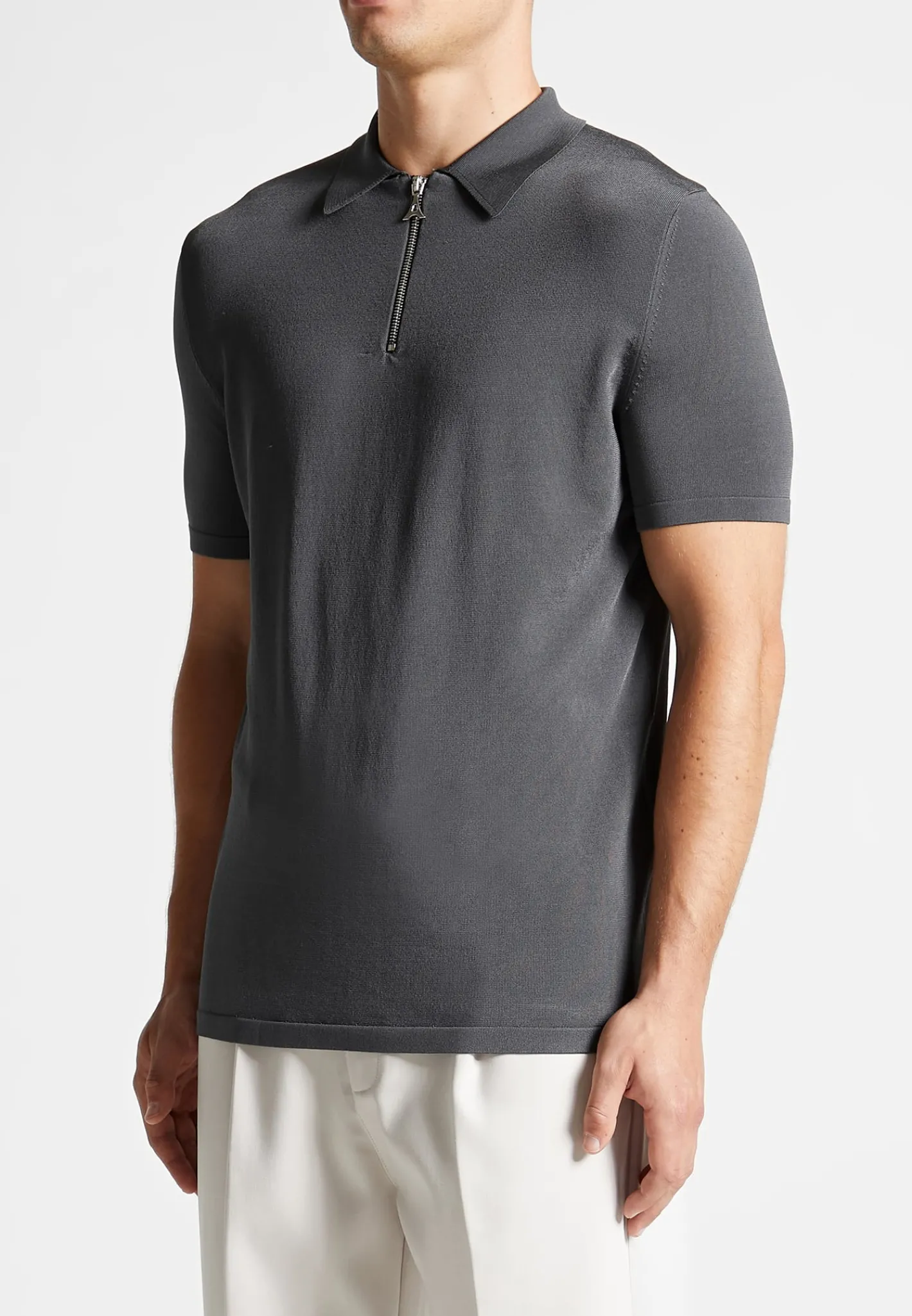 Luxe Polo Top With Zip -^Manière De Voir Fashion