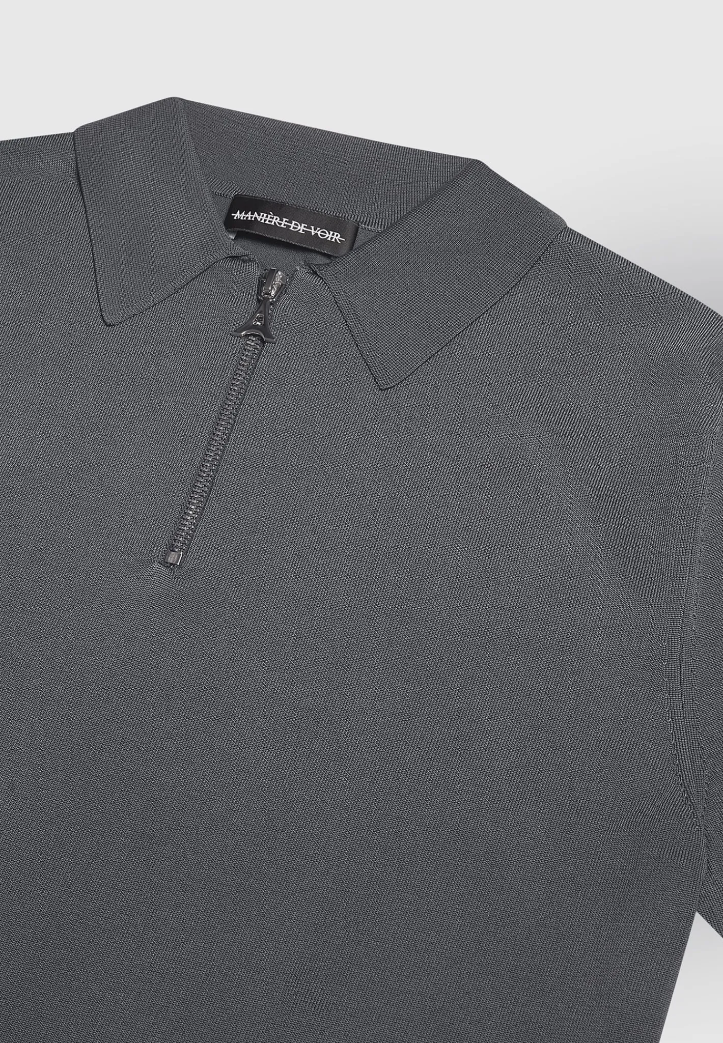 Luxe Polo Top With Zip -^Manière De Voir Fashion