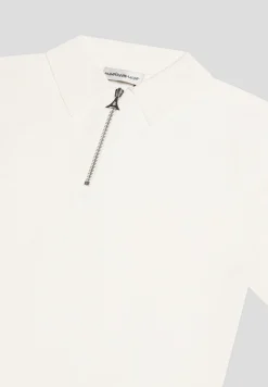Luxe Polo Top With Zip - Off White^Manière De Voir Discount