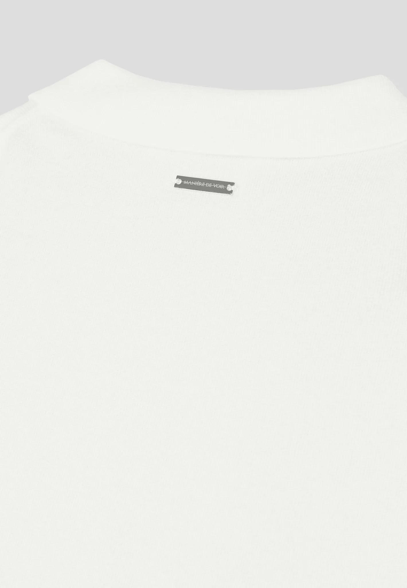 Merino Wool Long Sleeve Polo Top With Zip - Off White^Manière De Voir Clearance