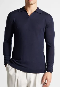 Merino Wool Long Sleeve Revere Polo Shirt -^Manière De Voir Hot