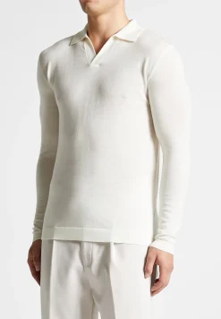 Merino Wool Long Sleeve Revere Polo Shirt - Off White^Manière De Voir Discount