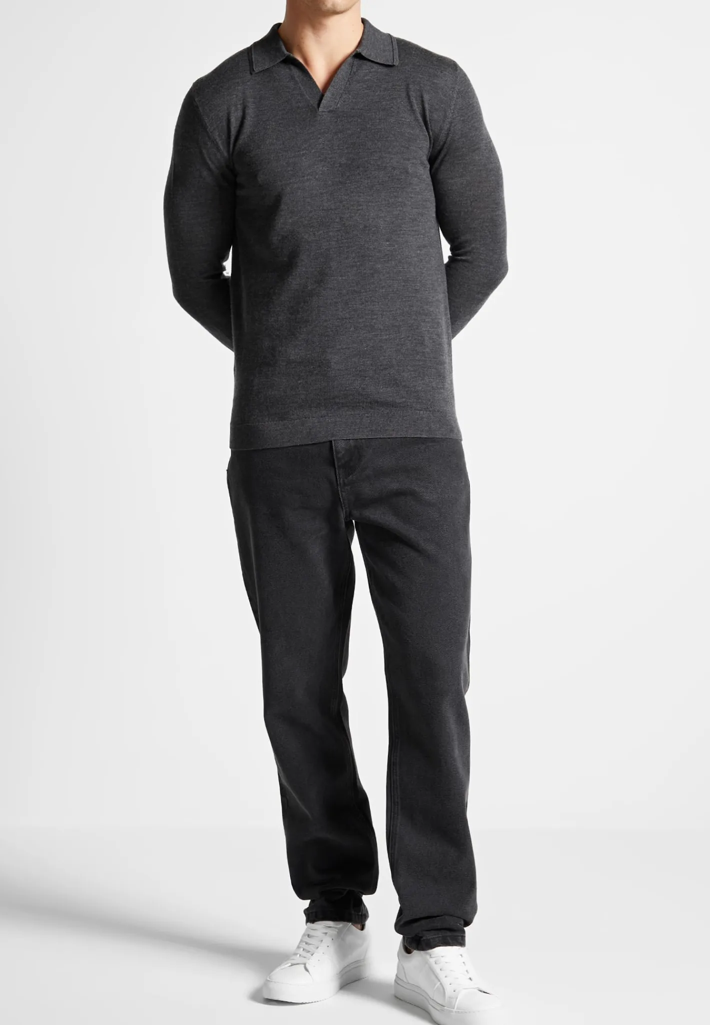 Merino Wool Long Sleeve Revere Polo Shirt -^Manière De Voir Online