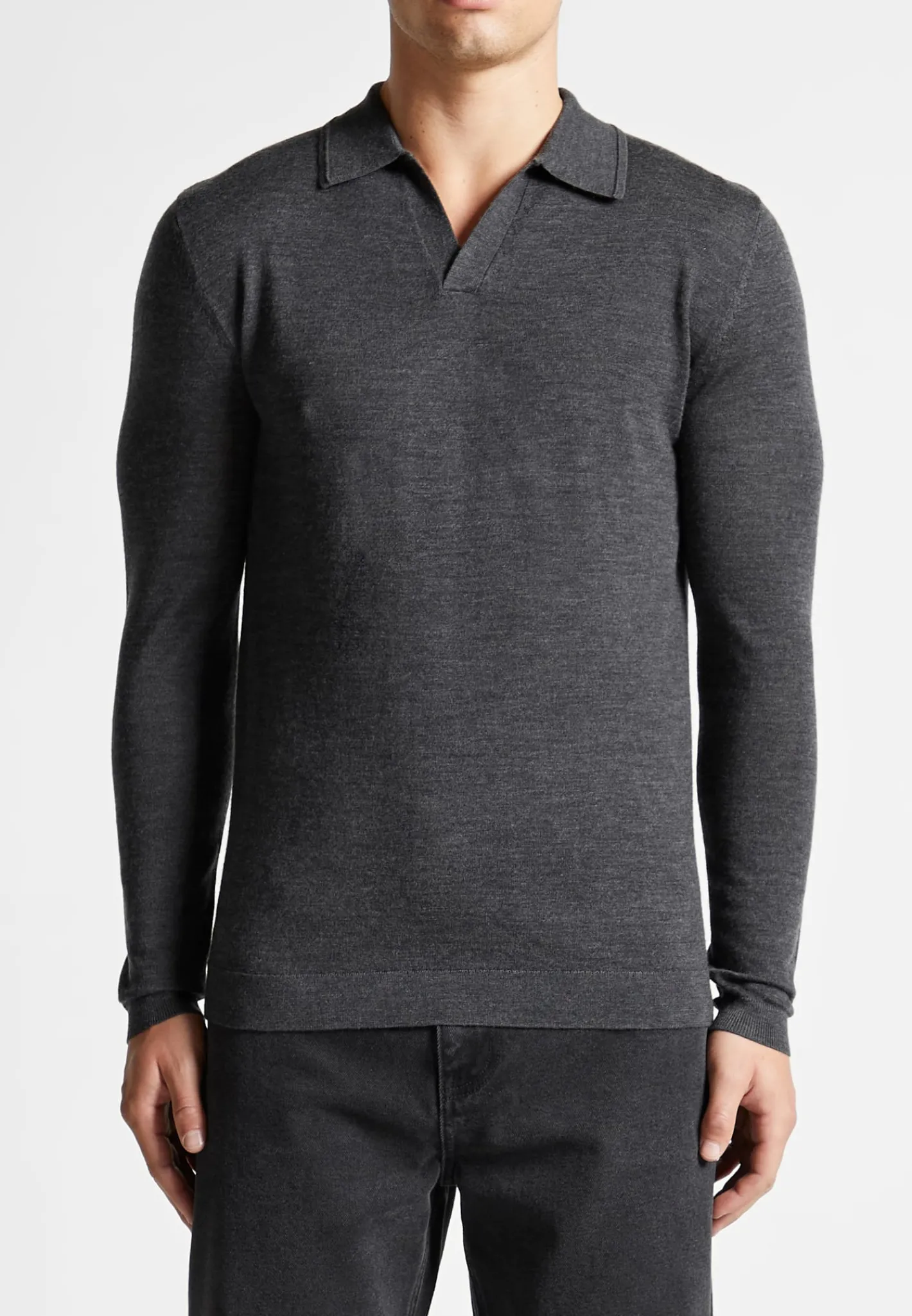 Merino Wool Long Sleeve Revere Polo Shirt -^Manière De Voir Online