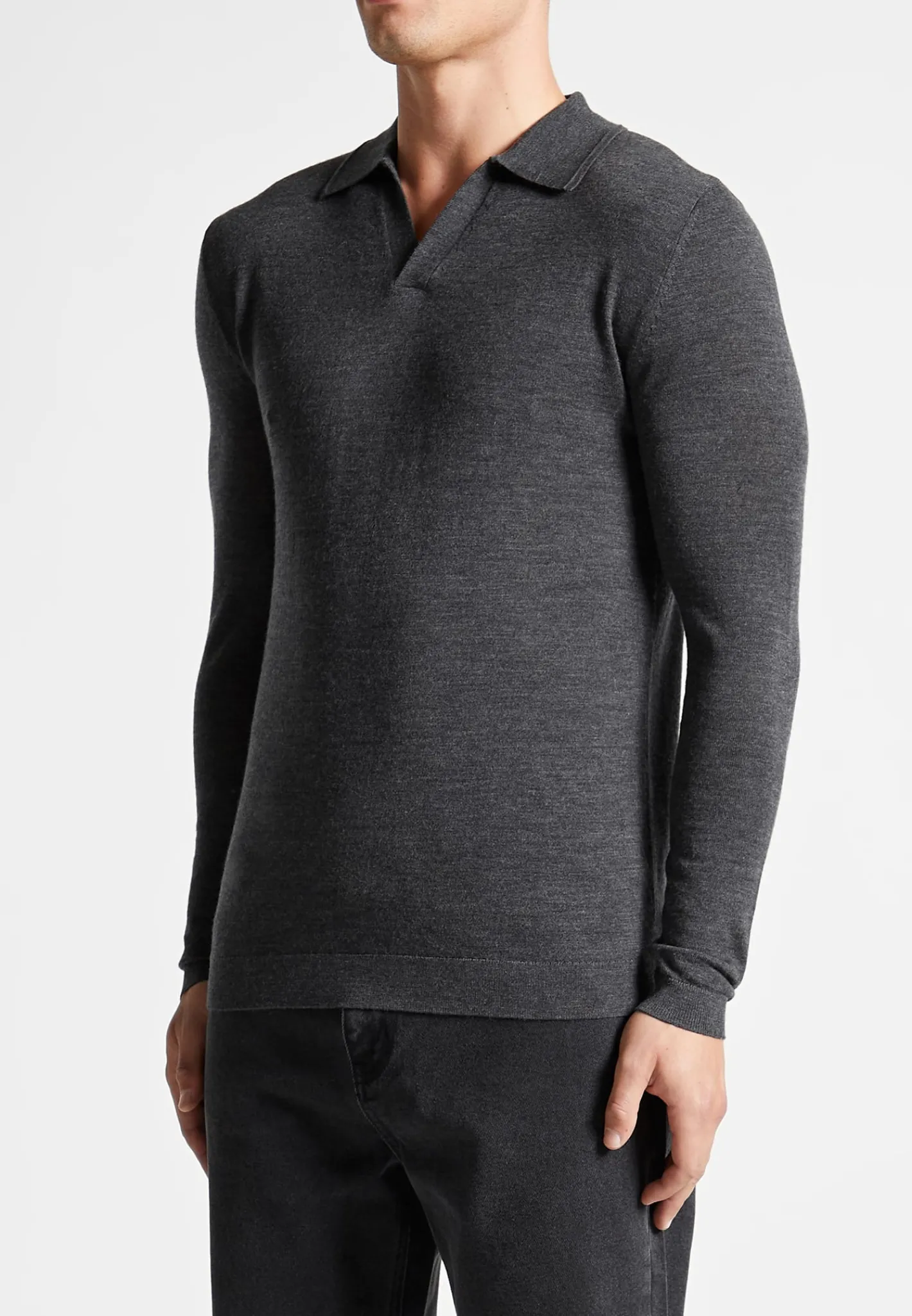 Merino Wool Long Sleeve Revere Polo Shirt -^Manière De Voir Online
