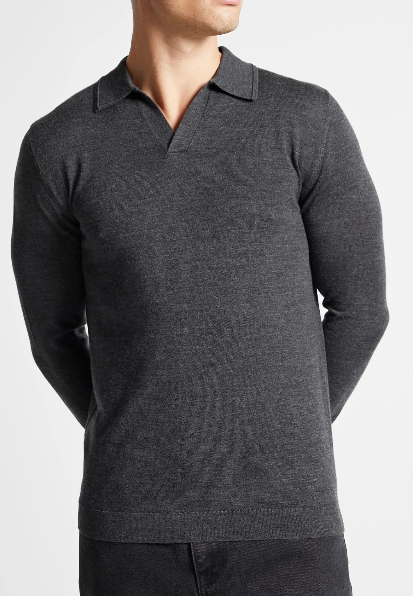 Merino Wool Long Sleeve Revere Polo Shirt -^Manière De Voir Online