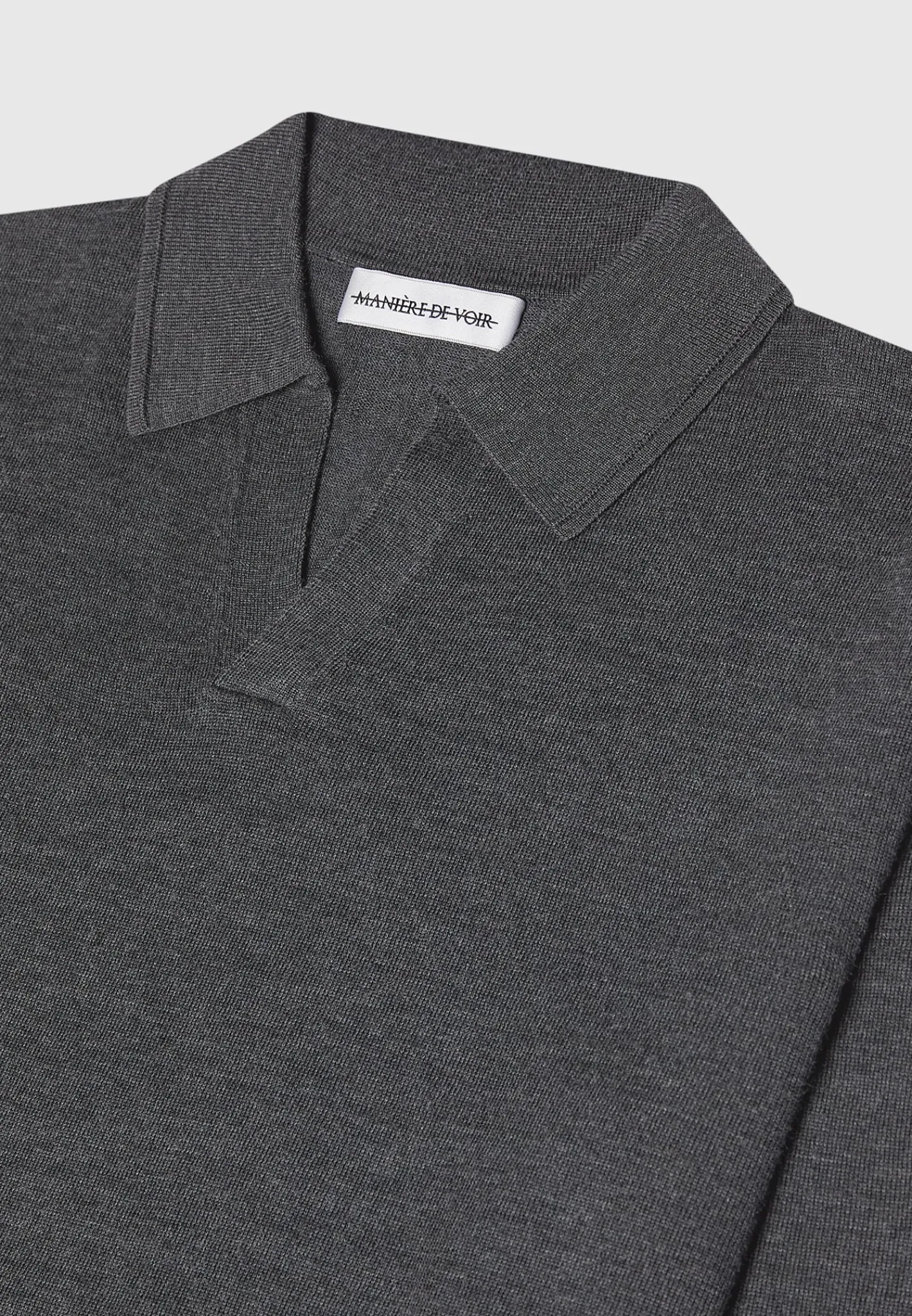 Merino Wool Long Sleeve Revere Polo Shirt -^Manière De Voir Online