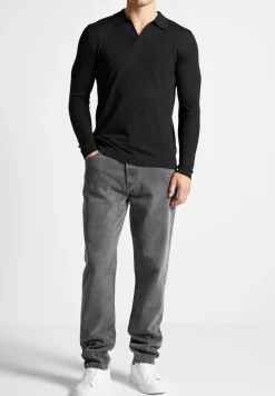 Merino Wool Long Sleeve Revere Polo Shirt -^Manière De Voir New