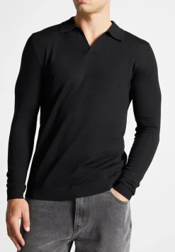 Merino Wool Long Sleeve Revere Polo Shirt -^Manière De Voir New