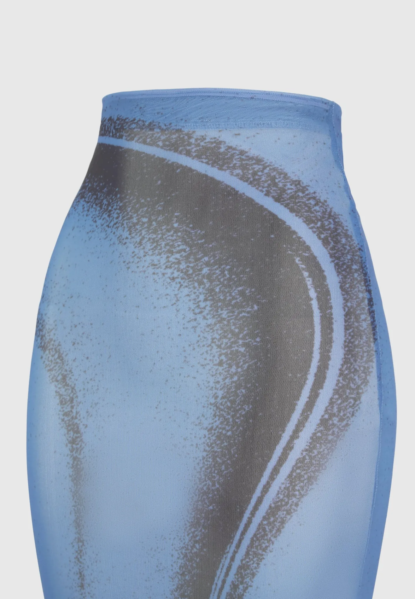 Mesh Printed Maxi Skirt - Blue^Manière De Voir Discount