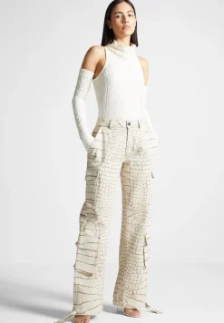 Mid Rise Croc Print Cargo Pants -^Manière De Voir Sale