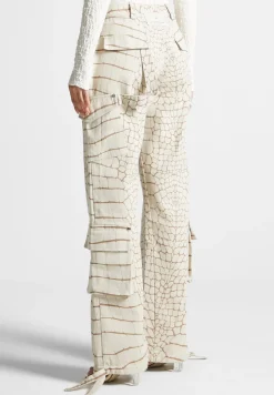 Mid Rise Croc Print Cargo Pants -^Manière De Voir Sale