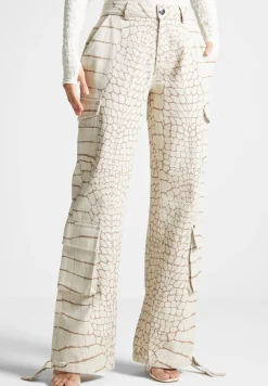 Mid Rise Croc Print Cargo Pants -^Manière De Voir Sale