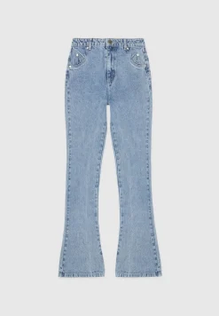 Mid Rise Flared Jeans - Mid Blue^Manière De Voir Hot