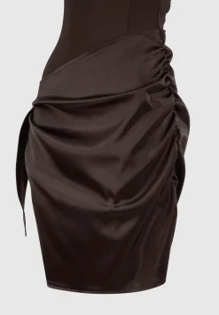 Neoprene & Satin Wrap Bodycon Dress -^Manière De Voir Hot