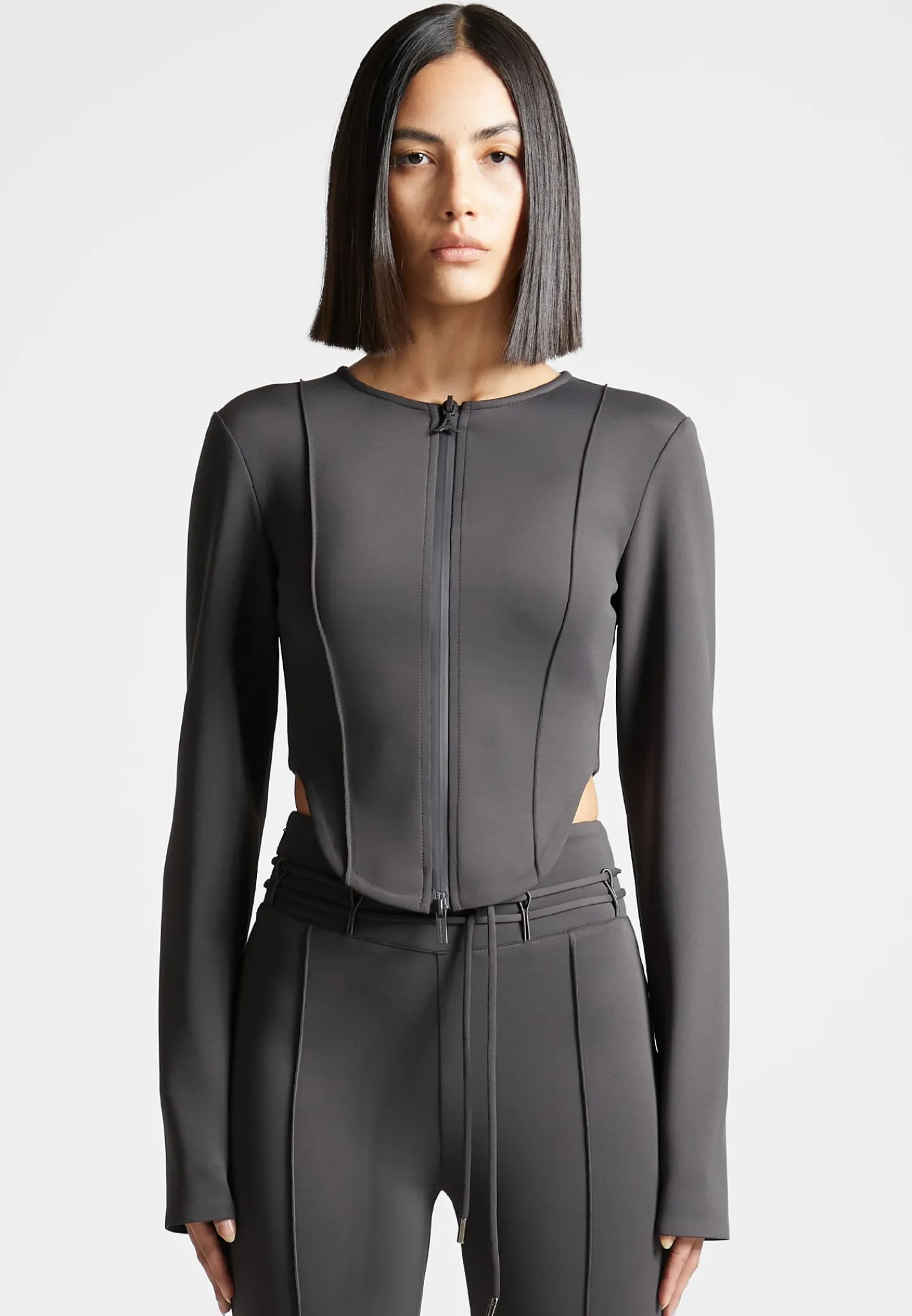 Neoprene Corset Jacket - Charcoal Grey^Manière De Voir Hot