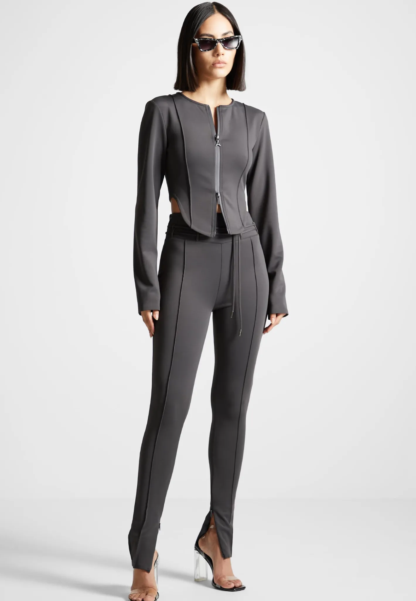 Neoprene Corset Jacket - Charcoal Grey^Manière De Voir Hot