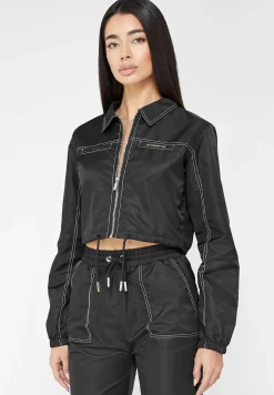 Nylon Contrast Stitch Track Jacket -^Manière De Voir Fashion