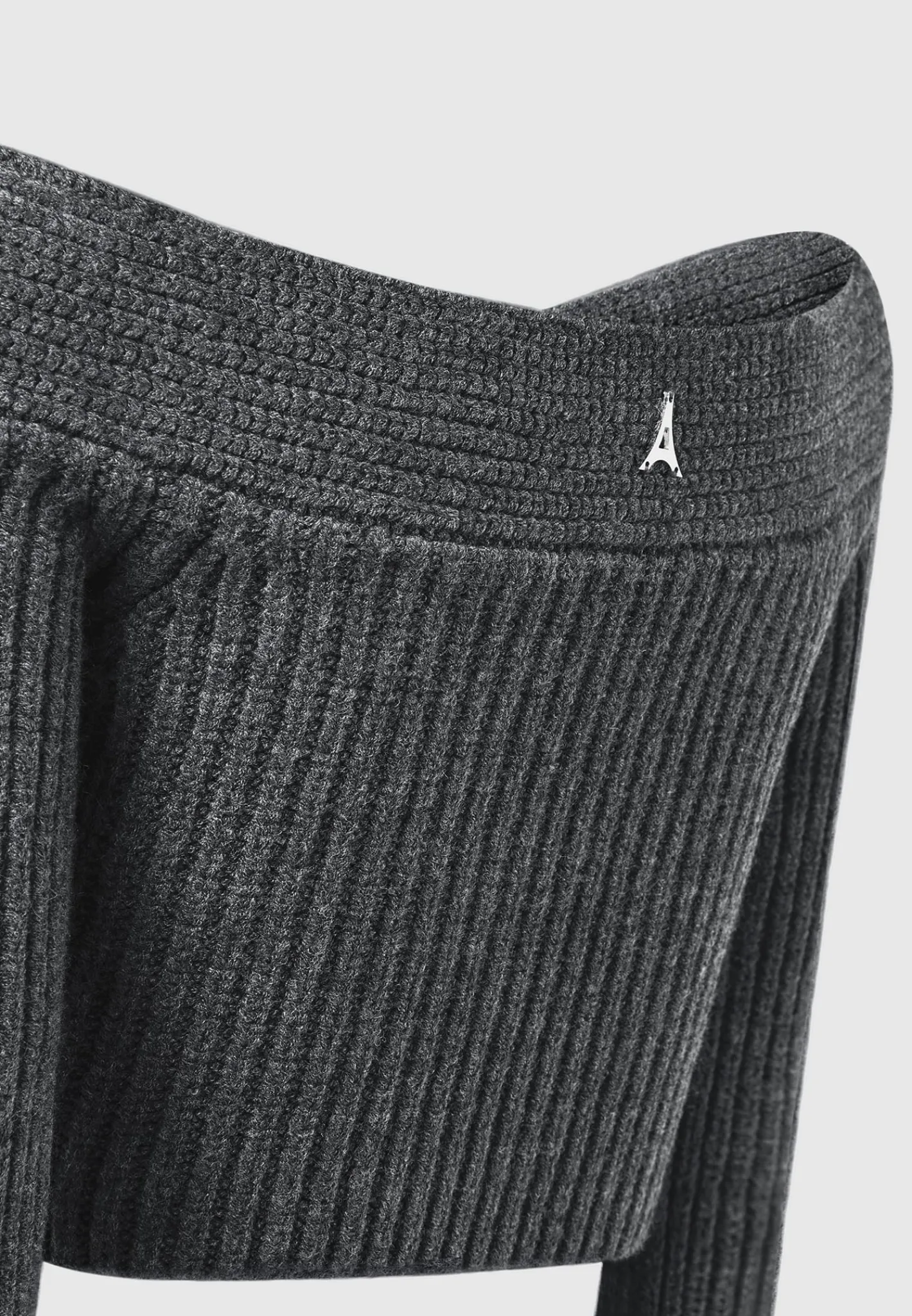 Off Shoulder Knit Crop Top - Grey Marl^Manière De Voir Best