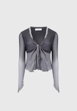 Ombre Mesh Tie Detail Top -^Manière De Voir Outlet