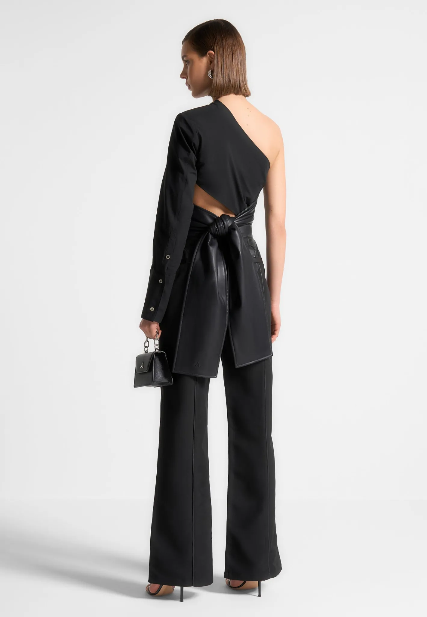 One Sleeve Vegan Leather Wrap Top -^Manière De Voir Sale