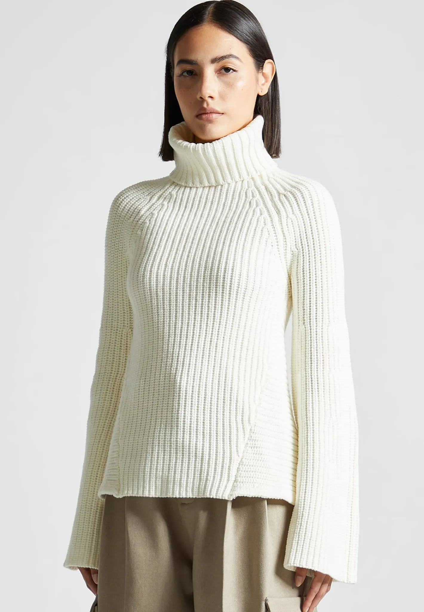 Open Back Knit Roll Neck Jumper - Off White^Manière De Voir Online