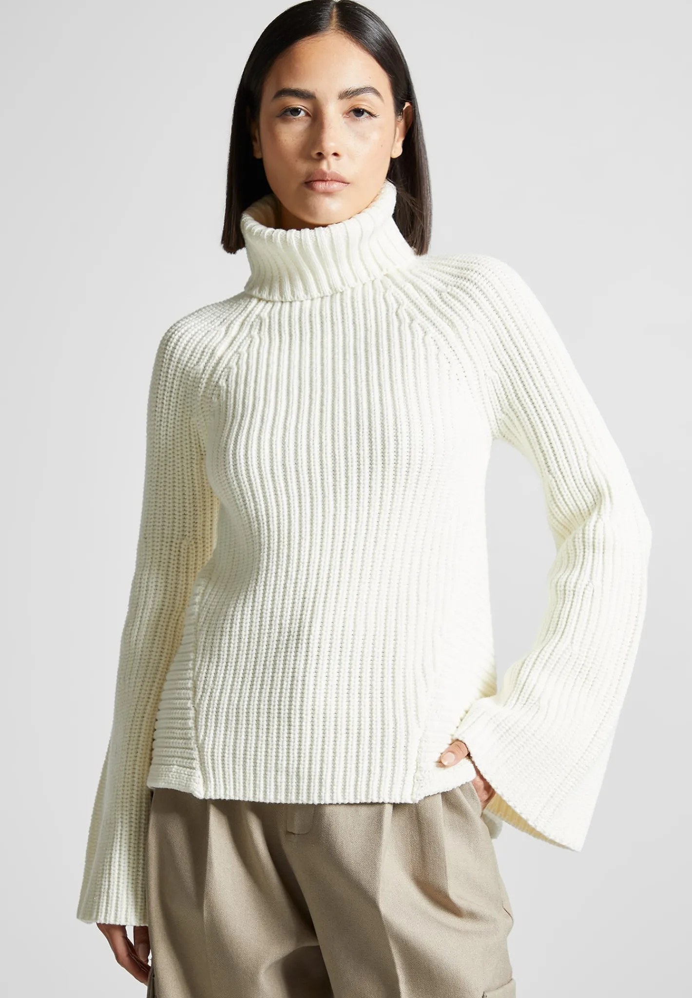 Open Back Knit Roll Neck Jumper - Off White^Manière De Voir Online