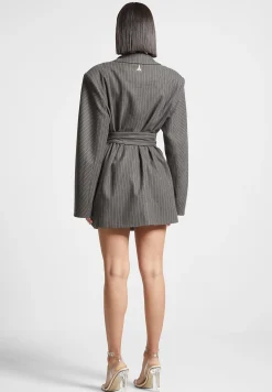 Oversized Pinstripe Blazer Dress -^Manière De Voir Fashion