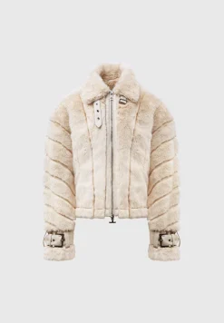 Oversized Ribbed Plush Jacket with Lapel -^Manière De Voir Outlet