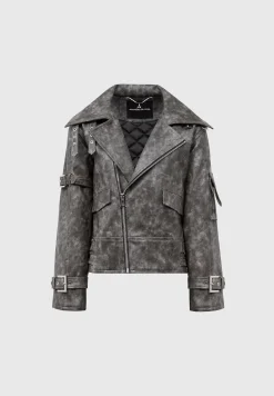 Oversized Vintage Vegan Leather Biker Jacket -^Manière De Voir Best