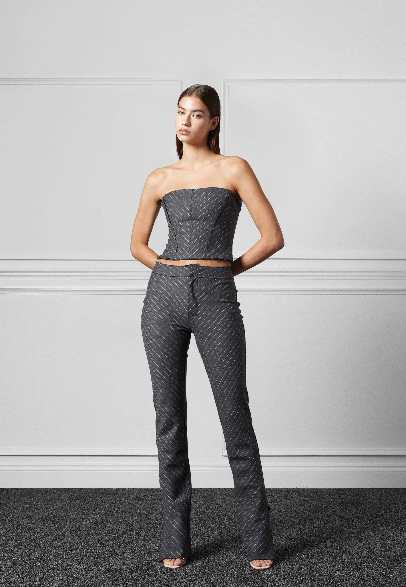 Pinstripe Bandeau Corset Top -^Manière De Voir Fashion