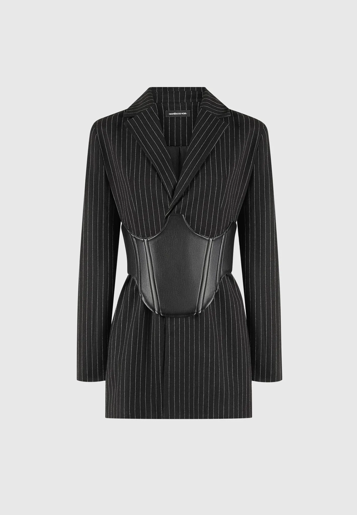 Pinstripe Blazer Dress with Reversible Corset -^Manière De Voir Hot