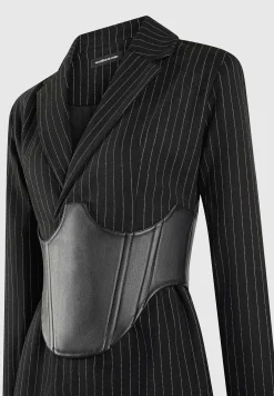 Pinstripe Blazer Dress with Reversible Corset -^Manière De Voir Hot