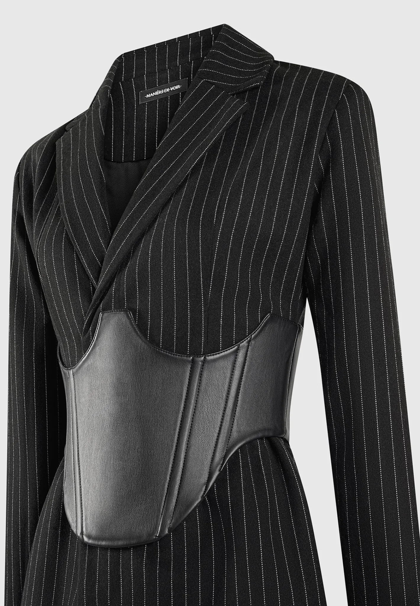 Pinstripe Blazer Dress with Reversible Corset -^Manière De Voir Hot