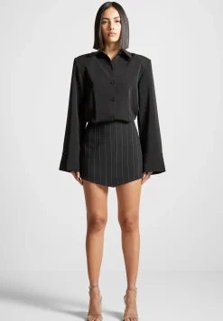 Pinstripe Skirt Shirt Dress -^Manière De Voir Sale
