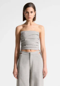 Pleated Bandeau Melange Corset Top -^Manière De Voir Hot