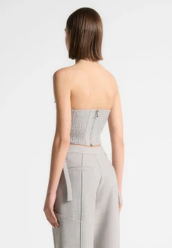 Pleated Bandeau Melange Corset Top -^Manière De Voir Hot