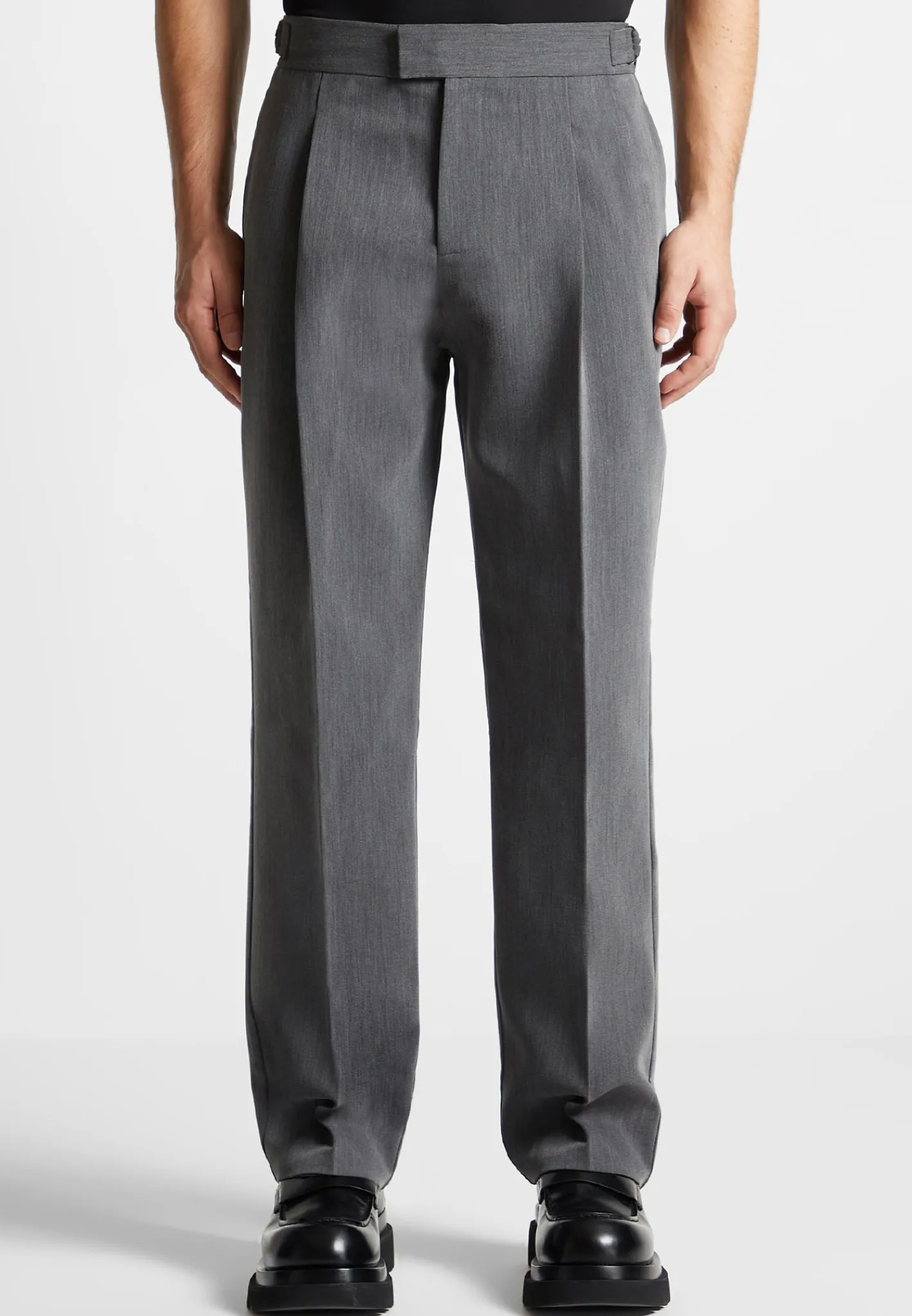 Pleated Tailored Trousers - Dark Grey^Manière De Voir Fashion