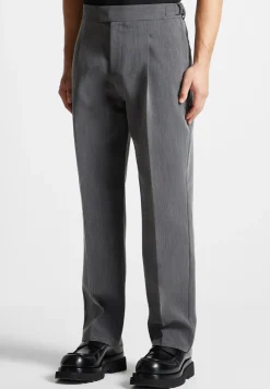 Pleated Tailored Trousers - Dark Grey^Manière De Voir Fashion