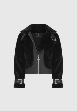 Plush Jacket with Lapel -^Manière De Voir Fashion