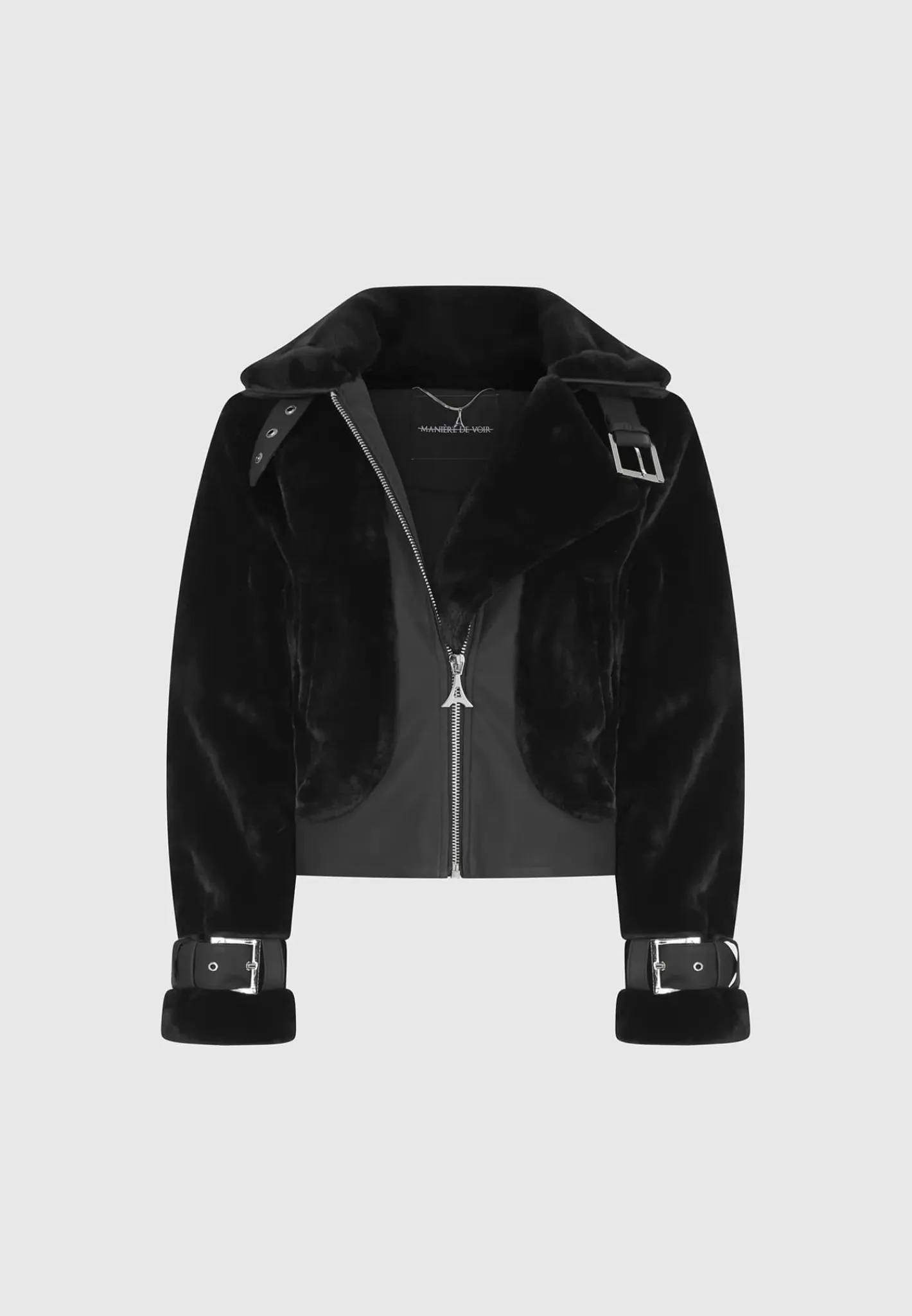 Plush Jacket with Lapel -^Manière De Voir Fashion