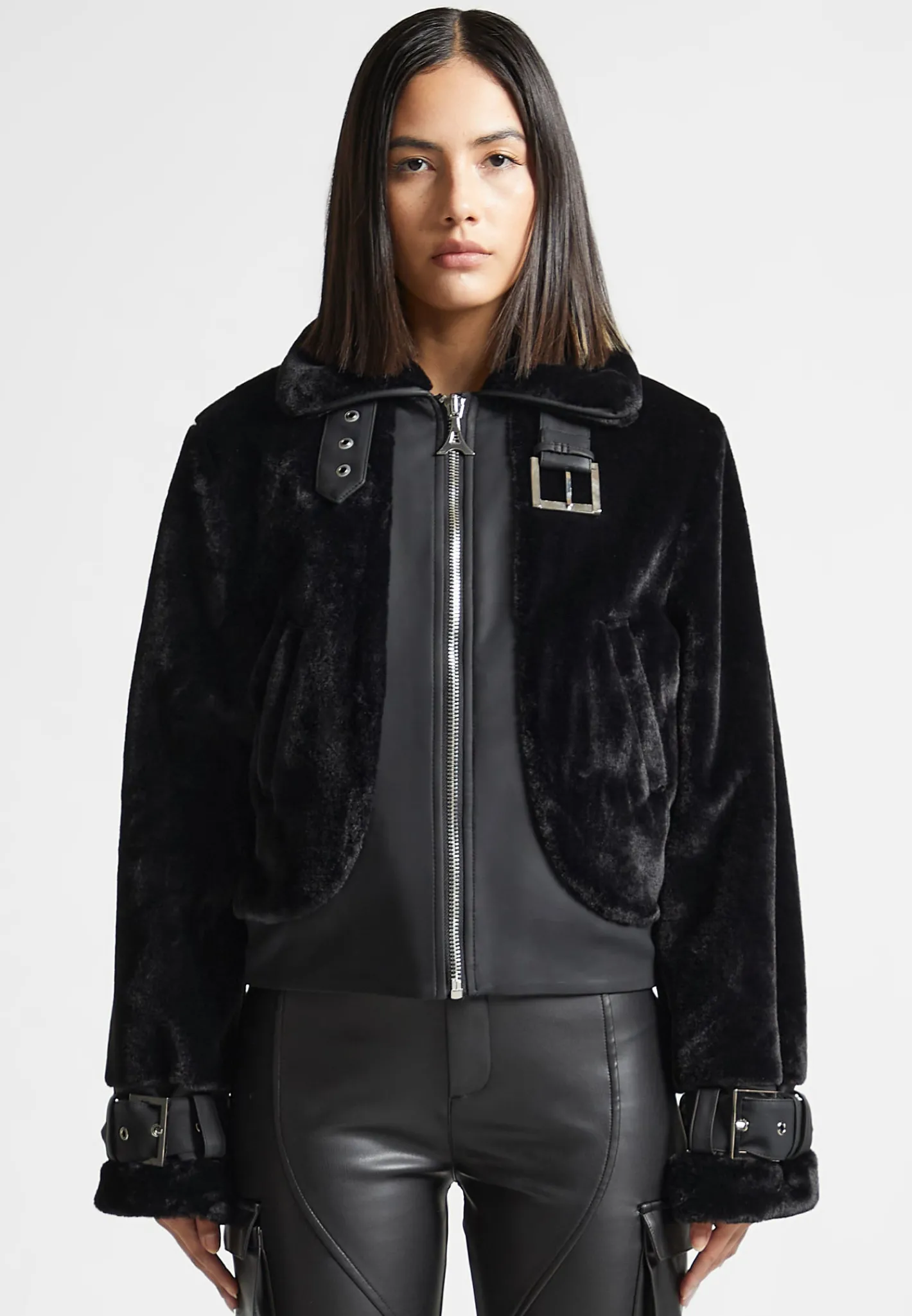 Plush Jacket with Lapel -^Manière De Voir Fashion