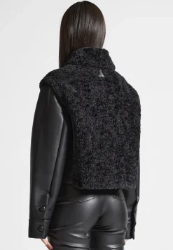 Plush Jacket With Vegan Leather Sleeves -^Manière De Voir Online